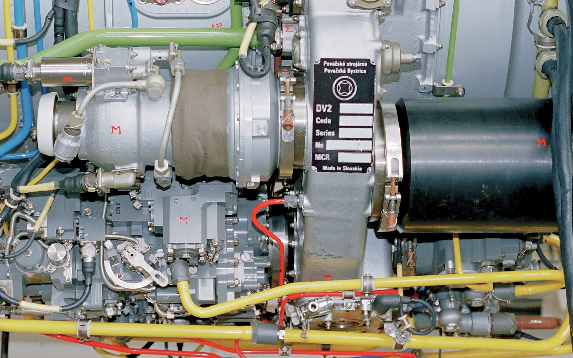 DV-2 engine nameplate, Považské strojárne Považská Bystrica, Made in Slovakia